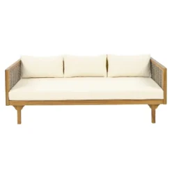 ModernLuxe 3-Seater Acacia Wood Outdoor Sofa & Patio Daybed