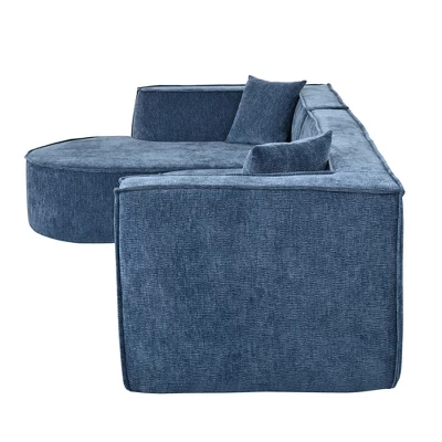 ModernLuxe 109" Upholstered Chenille Sectional Sofa with Curved Lounge 8 ModernLuxe 109" Upholstered Chenille Sectional Sofa with Curved Lounge - Image 6