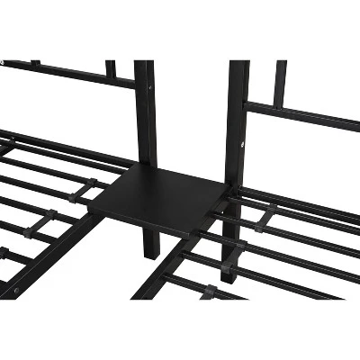 ModernLuxe Modern Metal Triple Bunk Bed - Convertible 3-in-1 Twin Design 13 ModernLuxe Modern Metal Triple Bunk Bed - Convertible 3-in-1 Twin Design - Image 11