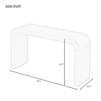 55.1"W Minimalist Console Table With American Design, Elegant Narrow Entryway Table, Acacia Veneer Sofa Table Console Tables - ModernLuxe 4 55.1"W Minimalist Console Table With American Design, Elegant Narrow Entryway Table, Acacia Veneer Sofa Table Console Tables - ModernLuxe - Image 2