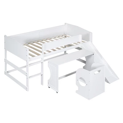 ModernLuxe Low Study Loft Bed with Portable Rolling Desk and Matching Chair 6 ModernLuxe Low Study Loft Bed with Portable Rolling Desk and Matching Chair - Image 4