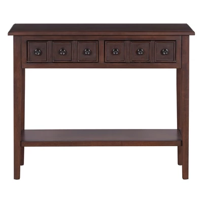 ModernLuxe 38" Rustic Console Table with 2 Drawers and Open Shelf 9 ModernLuxe 38" Rustic Console Table with 2 Drawers and Open Shelf - Image 7