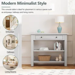 ModernLuxe 36-Inch Retro Entryway Table with Drawer and 2-Tier Storage Shelves 25 ModernLuxe 36-Inch Retro Entryway Table with Drawer and 2-Tier Storage Shelves -Luxe Furniture Sale GUEST cce24a77 2f8e 41b4 abf2 c8428dc47065