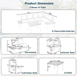 ModernLuxe Industrial Aluminum 5-Piece Outdoor Patio Furniture Set with Integrated Tables 16 ModernLuxe Industrial Aluminum 5-Piece Outdoor Patio Furniture Set with Integrated Tables -Luxe Furniture Sale GUEST ccf99b80 a04e 4e1f 9f00 97df8ba5d6bb