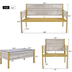 ModernLuxe 4-Piece Rope Patio Conversation Set with Tempered Glass Table 19 ModernLuxe 4-Piece Rope Patio Conversation Set with Tempered Glass Table -Luxe Furniture Sale GUEST cd56e3e5 5892 4d08 981f 5c892dcc19a1