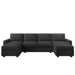 103.9"W Convertible U-Shaped Sectional Sofa With 2 Storage Chaises & 4 USB Ports For Living Room - ModernLuxe -Luxe Furniture Sale GUEST ce4e4be2 4d30 4cb7 91b1 7310766c3d99