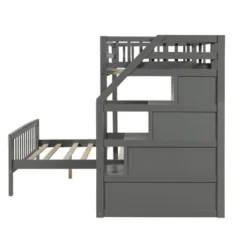 ModernLuxe Twin Over Full Loft Bed with Storage Staircase -Luxe Furniture Sale GUEST ce610855 a559 4e22 a6b0 529352d46fc4