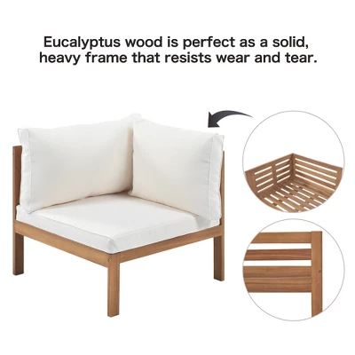 ModernLuxe Japanese-Style Acacia Wood Outdoor Sofa Set with Coffee Table 9 ModernLuxe Japanese-Style Acacia Wood Outdoor Sofa Set with Coffee Table - Image 7