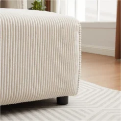 106"W Modular Combination Style Sofa, Modern Minimalist Corduroy Sofa With 2 Comfort Pillows And USB & C Charging Ports 4S - ModernLuxe -Luxe Furniture Sale GUEST cefad270 bbb2 4be4 862e 9e510a888bd9