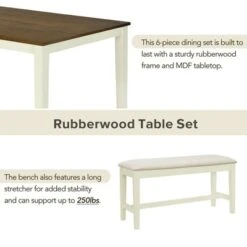 ModernLuxe 6-Piece Solid Wood Dining Set with Upholstered Chairs and Bench 18 ModernLuxe 6-Piece Solid Wood Dining Set with Upholstered Chairs and Bench -Luxe Furniture Sale GUEST cf54a5ba bcc9 47ad 8f88 b30843440d18