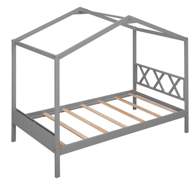 Twin Size Wood House Bed Frame With Storage Space-ModernLuxe 4 Twin Size Wood House Bed Frame With Storage Space-ModernLuxe - Image 2