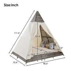 ModernLuxe 90.5" Outdoor Sunbed with Pyramid Tent Canopy and Privacy Curtains 16 ModernLuxe 90.5" Outdoor Sunbed with Pyramid Tent Canopy and Privacy Curtains -Luxe Furniture Sale GUEST cfef7a5f aa6e 4fbd 8667 75744d69d1da