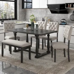 ModernLuxe 6-Piece Dining Table Set with 4 Chairs and Upholstered Bench 24 ModernLuxe 6-Piece Dining Table Set with 4 Chairs and Upholstered Bench -Luxe Furniture Sale GUEST d0383d8c dbc7 4dcd a9cc c520f73a74a3
