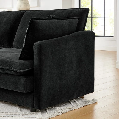 ModernLuxe Oversized L-Shaped Sectional Sofa with Ottoman | 4-Seater Towel Fabric Couch 11 ModernLuxe Oversized L-Shaped Sectional Sofa with Ottoman | 4-Seater Towel Fabric Couch - Image 9