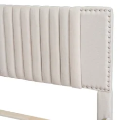 Queen/Full Size Wooden Upholstered Platform Bed Frame With 2 Drawers And 1 Twin/Twin XL Trundle Beige/Gray, 4L -ModernLuxe -Luxe Furniture Sale GUEST d06e30af abf0 4bf6 bc58 20fbacf7b5ae