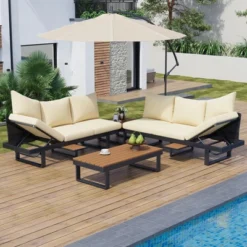 ModernLuxe 4-Piece Outdoor Sectional Sofa & Adjustable Reclining Patio Set -Luxe Furniture Sale GUEST d0c2e8e8 3e74 48e3 af27 e4ea41333546