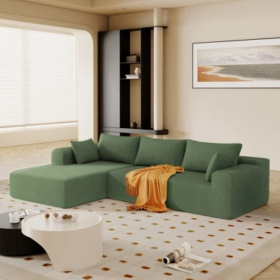 109" Upholstered Modular Sectional Sofa Couch Set, L Shape Free Combination Sleeper Sofa With Pillows- ModernLuxe 16 109" Upholstered Modular Sectional Sofa Couch Set, L Shape Free Combination Sleeper Sofa With Pillows- ModernLuxe - Image 14