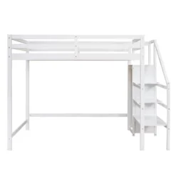 Full Size Loft Bed With Built-in Storage Wardrobe And Stairs-ModernLuxe -Luxe Furniture Sale GUEST d136be1e 9cd4 43d3 af7e 1387903a41fd