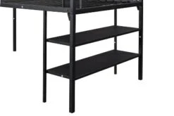 ModernLuxe Metal Twin Size Low Loft Bed with Storage Shelf and Integrated Stairs, Black -Luxe Furniture Sale GUEST d216a3f9 8671 4dec 9594 543eb25ac9c7