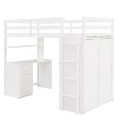 ModernLuxe Twin Loft Bed with Desk, Drawers, and Wardrobe -Luxe Furniture Sale GUEST d2260dea cbe9 4ae2 825b 255a384ed8a0