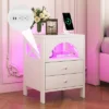 Nightstand With USB Charging Ports And LED Lights, End Table With 2 Drawers And Shelf-ModernLuxe -Luxe Furniture Sale GUEST d25b8374 d116 4faf a47f 35a921d7bbb2