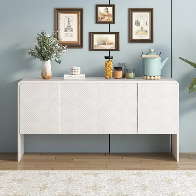 Minimalist Style 60" Sideboard With 4 Doors And Rebound Device For Living Room And Entryway-ModernLuxe 4 Minimalist Style 60" Sideboard With 4 Doors And Rebound Device For Living Room And Entryway-ModernLuxe - Image 2