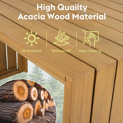 ModernLuxe 5-Piece Acacia Wood Outdoor Bar Set with Cushions 8 ModernLuxe 5-Piece Acacia Wood Outdoor Bar Set with Cushions - Image 6