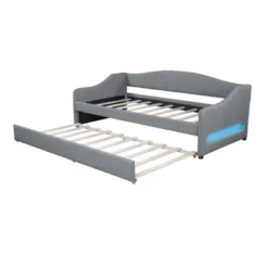 ModernLuxe Twin XL Upholstered Daybed with LED Lights and Trundle -Luxe Furniture Sale GUEST d4522d58 e813 4440 849a c7665ebf5f90