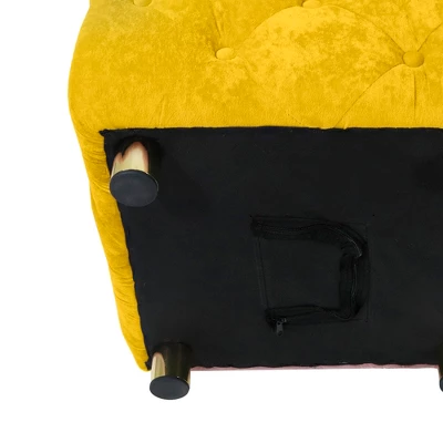 Modern Velvet Upholstered Ottoman - ModernLuxe 11 Modern Velvet Upholstered Ottoman - ModernLuxe - Image 9