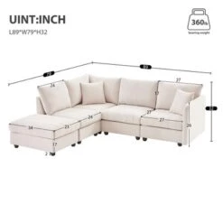 ModernLuxe 89" Modern L-Shaped 5-Seat Sectional Sofa with Convertible Ottoman 15 ModernLuxe 89" Modern L-Shaped 5-Seat Sectional Sofa with Convertible Ottoman -Luxe Furniture Sale GUEST d54d70b0 079d 4692 bebc 0bd35a2c5c56