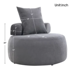 Modern Chenille Accent Reading Chair, High-Stretch Round Lounge Sofa-ModernLuxe -Luxe Furniture Sale GUEST d6a0647d d70f 4613 b79a 1b0c6c6ea800