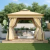 ModernLuxe Outdoor Gazebo with Double Canopy, Mosquito Netting & Privacy Curtains 2 ModernLuxe Outdoor Gazebo with Double Canopy, Mosquito Netting & Privacy Curtains -Luxe Furniture Sale GUEST d6e8b178 9763 4523 b62c c19ecd996d54