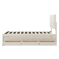 Twin/Full Size Platform Bed, Wooden Upholstered Bed Frame With Twin Trundle Bed And 3 Drawers - ModernLuxe 18 Twin/Full Size Platform Bed, Wooden Upholstered Bed Frame With Twin Trundle Bed And 3 Drawers - ModernLuxe -Luxe Furniture Sale GUEST d74864c0 39c7 4098 84fc 390cf48ce194