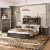 4-Piece Bedroom Set, Wooden Queen Bed Frame With Storage Headboard, Charging Station, Nightstands & Dresser - ModernLuxe 1 4-Piece Bedroom Set, Wooden Queen Bed Frame With Storage Headboard, Charging Station, Nightstands & Dresser - ModernLuxe -Luxe Furniture Sale GUEST d81a7cb3 3a17 467a bab9 46eca16dd94c