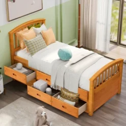 Twin Size Wood Platform Storage Bed With 6 Drawers-ModernLuxe -Luxe Furniture Sale GUEST d81ea2b6 86e1 4cbe 80d7 1e79373828b7