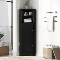 Tall Bathroom Freestanding Corner Cabinet With Door And Adjustable Shelves - ModernLuxe 23 Tall Bathroom Freestanding Corner Cabinet With Door And Adjustable Shelves - ModernLuxe -Luxe Furniture Sale GUEST d85e9d85 5b84 4664 979b b5a892155fdc