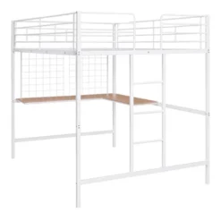 ModernLuxe Full Size Metal Loft Bed with Integrated Desk and Decorative Grid -Luxe Furniture Sale GUEST d88d860a b481 4184 9477 502c4aac0939