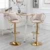 Set Of 2 Modern Style 360 Degree Swivel Bar Stools With Metal Adjustable Base - ModernLuxe