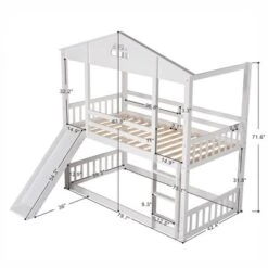 ModernLuxe Twin Over Twin House Bunk Bed with Convertible Slide and Ladder -Luxe Furniture Sale GUEST d9d412ec a762 4dde 98d2 d7578977e239