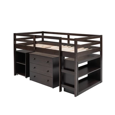 ModernLuxe Low Twin Loft Bed with Rolling Desk and Storage Cabinet 8 ModernLuxe Low Twin Loft Bed with Rolling Desk and Storage Cabinet - Image 6