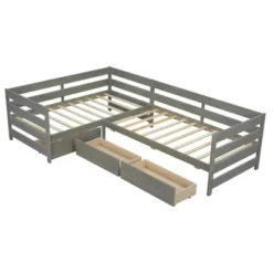 ModernLuxe Twin Size L-Shaped Daybed with 3 Storage Drawers -Luxe Furniture Sale GUEST dc0b269a 09e5 41b4 bca7 15c9a2e79a5b