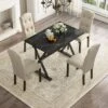5 PCS Wood Dining Table Set With Faux Marble Tabletop And Upholstered Dining Chairs-ModernLuxe 2 5 PCS Wood Dining Table Set With Faux Marble Tabletop And Upholstered Dining Chairs-ModernLuxe -Luxe Furniture Sale GUEST dc33b0be 4334 4681 8665 cacc9bbc4ebd