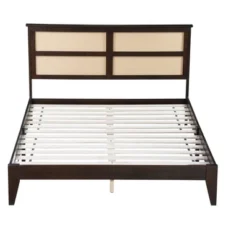 Queen/Full/King Size Rubber Wood Platform Bed With Rattan Headboard, Bed Frame With Support Legs - ModernLuxe 15 Queen/Full/King Size Rubber Wood Platform Bed With Rattan Headboard, Bed Frame With Support Legs - ModernLuxe -Luxe Furniture Sale GUEST dc39dcff d3a5 4c05 80fd 4f5f5cce1aec