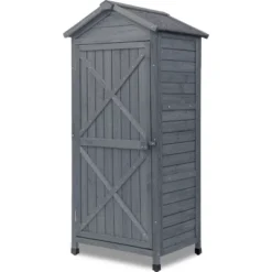 ModernLuxe Fir Wood Outdoor Storage Shed with Folding Workstation -Luxe Furniture Sale GUEST dc471b74 d6ef 4866 834e 4e9f754c6980
