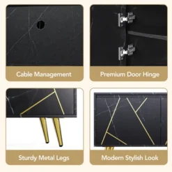Modern TV Stand For 65" TV With Large Storage, Black - ModernLuxe -Luxe Furniture Sale GUEST dc5849c5 9596 4278 ba0b 1a84dbcdba3e