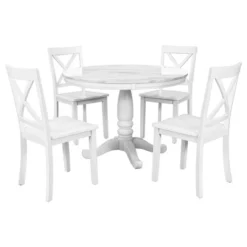 ModernLuxe 5-Piece White Solid Wood Dining Table and Chairs Set 14 ModernLuxe 5-Piece White Solid Wood Dining Table and Chairs Set -Luxe Furniture Sale GUEST dc7fac4f 8750 44f1 8f52 1ba84e4fdec7