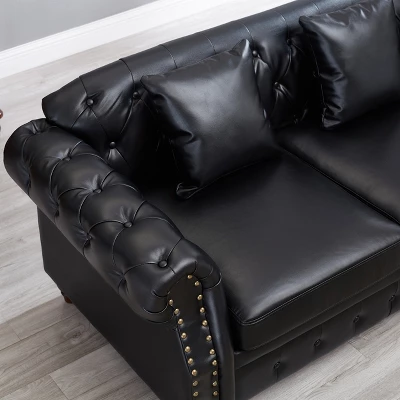 ModernLuxe 85.8" Chesterfield Sofa - Classic Tufted 3-Seat Couch with Hidden Storage 5 ModernLuxe 85.8" Chesterfield Sofa - Classic Tufted 3-Seat Couch with Hidden Storage - Image 3