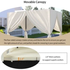 ModernLuxe Outdoor Wicker Sunbed Daybed with Adjustable Backrest and Privacy Canopy -Luxe Furniture Sale GUEST dc9a37dc ccfc 443f a926 62c98b84e6c8