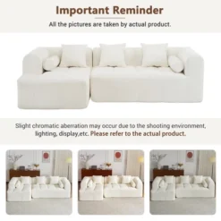 Modular Sectional Sofa With 5 Pillows, Free-combined Sofa Couch With Chaise Lounge & Loveseat, Beige/Blue/Gray/Green-ModernLuxe 19 Modular Sectional Sofa With 5 Pillows, Free-combined Sofa Couch With Chaise Lounge & Loveseat, Beige/Blue/Gray/Green-ModernLuxe -Luxe Furniture Sale GUEST dcb78ba5 7664 4f0d 9032 ea8b5213a744
