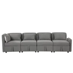 122.8" Minimalist Convertible Modular Sofa, Upholstered Sectional Sofa Couch With 5 Pillows-ModernLuxe 21 122.8" Minimalist Convertible Modular Sofa, Upholstered Sectional Sofa Couch With 5 Pillows-ModernLuxe -Luxe Furniture Sale GUEST dce9fb95 745e 49c9 aade a8aed3acddf8